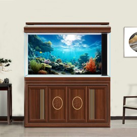 ZatiasMiller Undersea Theme Terrarium Background Colorful Underwater Coral Backdrop Tropical Fish World Undersea Coral Reef Aquarium Background Fish Tank Background Decor Vinyl 30x18in