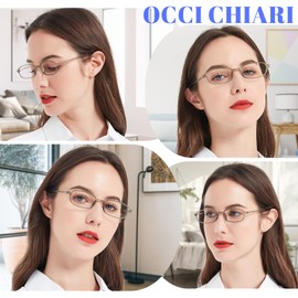 OCCI CHIARI 4 Pack Blue Light Blocking Reading Glasses 2.50 Strength Women Men UV Protection Readers 100 125 150 175 200 225 250 275 300 350 400 (Grey)