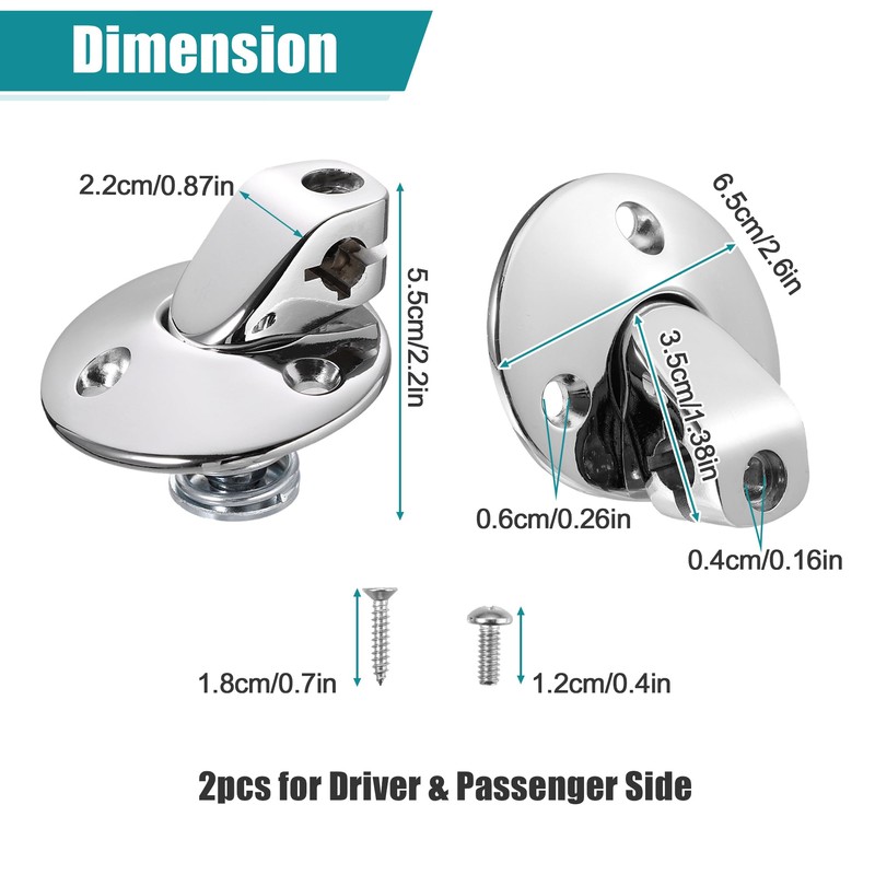 X AUTOHAUX 7790753 Sun Visor Bracket Set with Screw Bush
