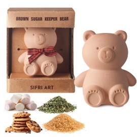 Sifri Art Brown Sugar Keeper 3D – Terracotta Clay Bear Softener, Unique Moisture Holder for Baking Essentials Like Cookies, Marshmallows, Herbs – Cute Kitchen Storage and Freshness Saver