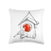 Apple bird feeder Throw Pillow