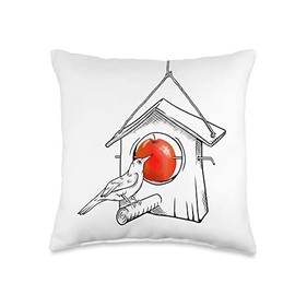 Apple bird feeder Throw Pillow