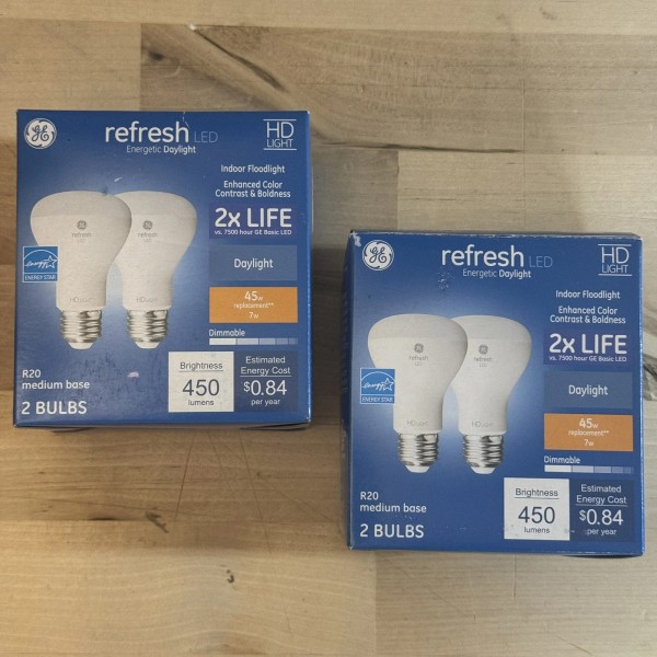 GE 4 Bulbs GE Refresh 5w 45W EQ LED R20