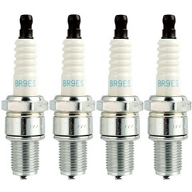 4 Pcs BR9ES Spark Plug,BR9ES Standard Spark Plugs,BR9ES Spark Plug threaded,Optimized Ignition for Scooters, Mopeds, Motorcycles