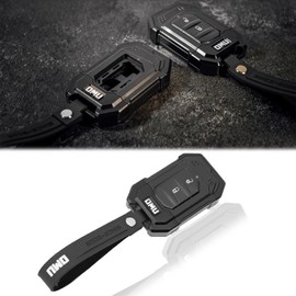 OMU Genesis Series Aluminum Key Case Key Fob Compatible with 2018 2019 2020 2021 2022 2023 2024 Jeep Wrangler JL JLU 4XE & Gladiator JT Metal Key Fob Cover