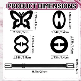 Pack of 15 Bra Straps Clip, Bra Strap Holder, Non-Slip Adjustable Bra Clips, Invisible Bra Clips for Bra Straps Back, Comfortable Bra Strap Clip Set for Women (Black, White, Skin Colour)