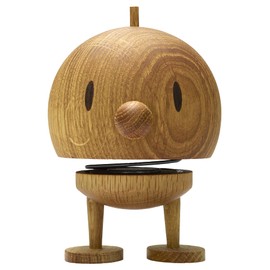 Hoptimist Bimble, Home Decor Ornament - Danish Design, Plastic W/Metal Spring, Medium Oak- Creates Cheerful Movement- (Woody Brown)