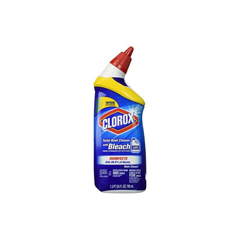 Clorox Toilet Bowl Cleaner with Bleach Rain Clean Scent Bottle