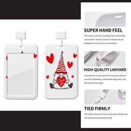 Numbland Badge Holder Valentine's Day Love,Key Card Holder Case for Teacher Nurse Doctor Student Office Presents for Coworkers