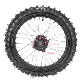 REBEKAMODS 14'' Front Wheel 60/100-14 Tire and Inner Tube 1.4x14 Rim Assembly for Pit Pro Dirt Bike 125cc 140cc 150cc KLX SSR (15mm Bearing)