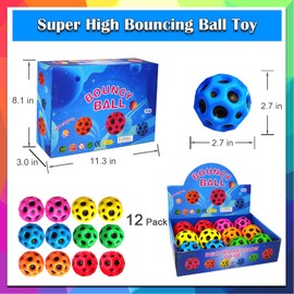 ZHEBAG Bouncy Ball, Colorful Big Super Bouncy Astro Balls, Extreme High Bouncing Balls for Kids,Fun Kids Lightweight Foam Jump Ball for Outside, Improve Hand Eye Coordination Ability (12 Pack)
