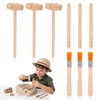 JOINPAYA Dinosaur Digging Tools Kit with Wooden Hammer Chisel Brush