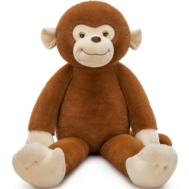 Tezituor 3.2lb Weighted Monkey Plush Toy,39.5in Long-Legged Monkey Stuffed Animal for Anxiety Relief & Stress, Giant Huggable Pillow Birthday Gifts Home Decor for Kids & Adults