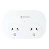 VERBATIM Dual USB Surge Protected with Double Adaptor - White