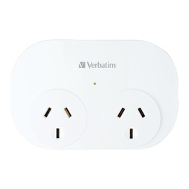 VERBATIM Dual USB Surge Protected with Double Adaptor - White