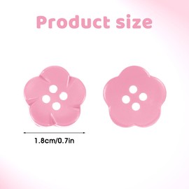 50Pcs Flower Buttons,Cute Buttons for Clothes,3/4" 4 Hole Resin Small Sewing Decorative Button Cute Flower Shape Button Assorted Colorful Sewing Replacement for Crafts Cardigan Clothes Shirts DIY