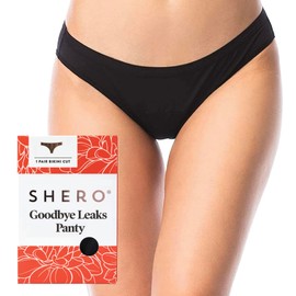 Shero Bikini Period, Maternity, Postpartum Panties, Leakproof, Odor & Moisture Control Underwear for Women & Teens, MD, Black