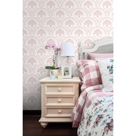 Timeet 17 in × 78.7 in Boho Peel and Stick Wallpaper Pink Floral Contact Paper White Pink Flower Wallpaper Removable Self Adhesive for Cabinet Bathroom Waterproof