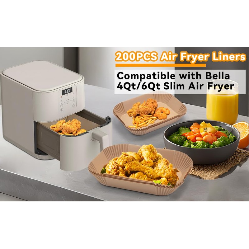 Parchment Paper for bella 4Qt Slim Air Fryer, 200pcs Air