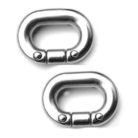 JY-MARINE Security Chain Connecting Link 316 Stainless Steel Heavy Duty C-Link Split Connecting Boat Anchor Chain Link,Marine Grade (8mm,2pack)