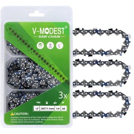 3-Pack 12 Inch Chainsaw Chains Replacement 1/4" Pitch 64 Drive Links .043" Gauge Low Kickback Chain Blade Fits Stihl 71PM3-64, MS 150 T C-E, MSA120 C-B, MSA140 C-B, MSA160 C-B, MSA200 C-B, HT103