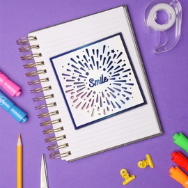 GLOBLELAND Hollow Confetti Hearts Stars Fireworks Background Cut Dies Hello Happy Love Smile Blessings Cutting Dies for DIY Scrapbooking Card Making Journal Embossing Paper Craft Decor