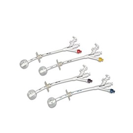 Medline Gastrostomy Tube, 3-Port Slip Luer Lock, 18 Fr, Rounded Tip, Adjustable Skin Disk, Medical-Grade Silicone, White, Box of 1 Each