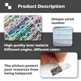 1200pcs Tamper Proof Hologram Stickers Original Security Labels Genuine Warranty Void Seal Tamper evident Sticker with Unique Serial Number (1.2x0.4inch)…