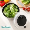 SveBake 5.3Qt Stainless Steel Salad Spinner with Stop Button, BPA-Free