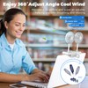 3-Level Dimmable Clip-On desktop lights with Dual Gooseneck Fans, 360°