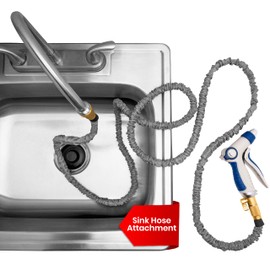Indoor Sink Hose Attachment For Kitchen Sink or Bathroom Sink Faucet - Extra Long Utility Sink Hose (50 FT) For Watering Houseplants, Dog Washing, Household Cleaning