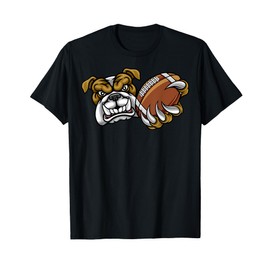 Bulldog American Football Mascot T-Shirt for Men Women Girls Kids