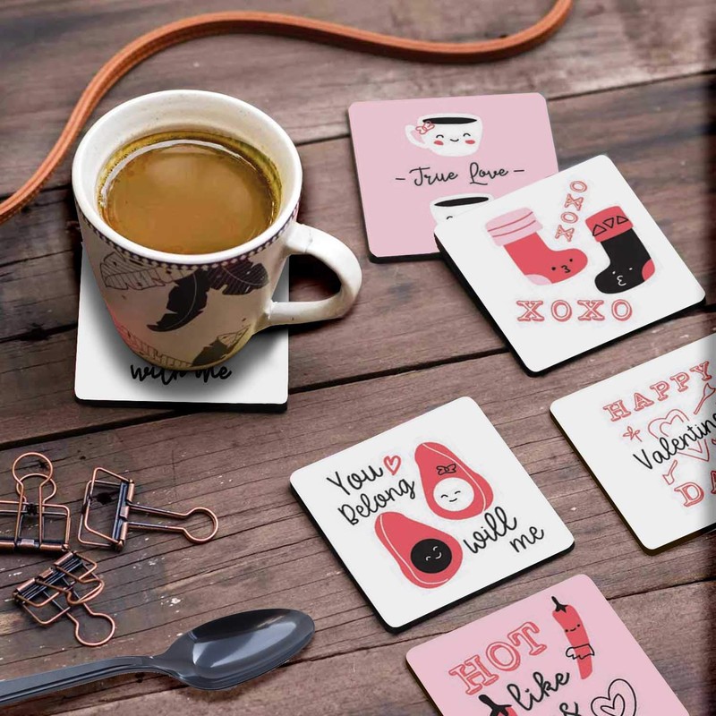 Inkdotpot Set of 6 Drink Coasters Decorative Non,Slip Cork Base