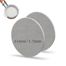 Espresso Pack Screen 51mm Coffee Filter Set of 2 Reusable Screen Porta Filter Screen 1.7mm Thickness 150μm - 316 Stainless Steel