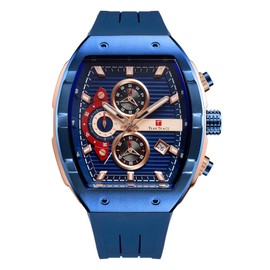 TEARTRACE Watches for Men Analog Quartz Waterproof Sport Men’s Watch Tonneau Chronograph Luminous Fashionable Unique Casual Watch with Silicone Strap