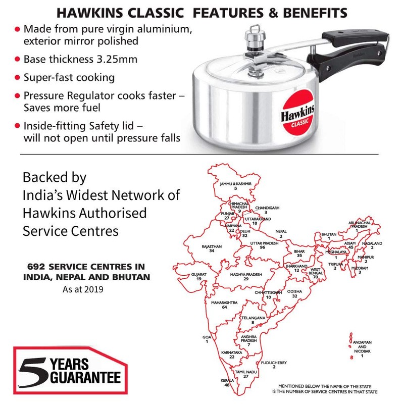 Hawkins 2 Litre Classic Pressure Cooker, Best Inner Lid Cooker,