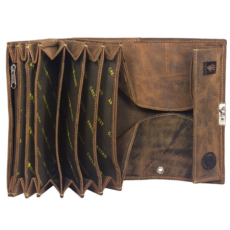 Greenburry Vintage 1785A-25 Leather Waiter's Wallet with Window, brown