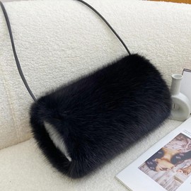 SUIOPPYUW Cozy Faux Fur Hand Muffs Women Winter Warm Fuzzy Muffler Faux Fur Hand Muffs Women Winter Warmer Fuzzy Pouch Furry, E