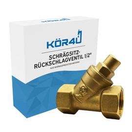 kör4u Angled Seat Check Valve 1/2 Inch Brass PN10 Female Thread