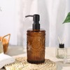 Simeitol 17 OZ Amber Glass Soap Dispenser with Black Stainless