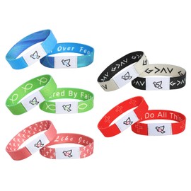 RSKDJSXL 5 Pack Daily Bible Verse Bracelets, NFC Inspirational Bracelet Bible Christian Wristbands Jesus Jewelry Gifts for Women Men（Pigeon egg）