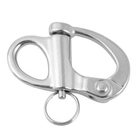 Alomejor Snap Shackle with Swivel Eye Stainless Steel Snap Shackle Quick Yacht Rigging Release with Round Ring (12 x 52 mm)