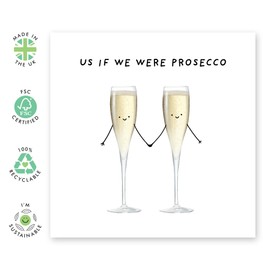 Delightful Love Card for Her or Him - 'Us If We Were' - Gifts for Babe, Boyfriend, Girlfriend, Wife, Husband - Drinks Valentines Day - Comes with Fun Stickers