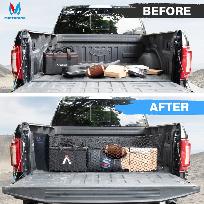 MICTUNING Elastic Truck Bed Cargo Net Storage Mesh Bag For