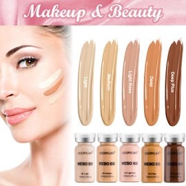 BB Pigment Glow Serum Starter Kit Hyaluronsäure Essenz Foundation Skin Care Kit 8ml 10pcs, kombiniert mit Niacinamid und Peptiden, um den Hautton aufzuhellen Anti-Aging Foundation 5-Color Mix Pack