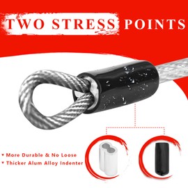 VIVBOO 10Pack Safety Cable Lock with Hooks 31inch Stainless Steel Security Wire Rope Lock for Stage Lights