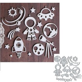 Universe Astronaut Metal Die Cuts, Universe Astronaut Decor Metal Cutting Dies Cut Stencils Card Paper Craft DIY Template Metal Cutting Dies Album Embossing Paper Dies for Card Making Scrapbooking