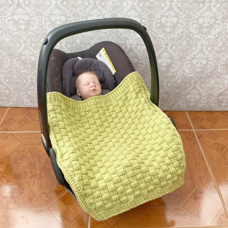 Knitting Pattern for 2 Shaped car seat Blankets in Aran