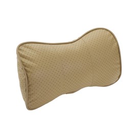 Partuto 1 Pcs Universal Car Neck Pillow - Car Seat Headrest Pillow for Neck Back Breathable - PU Leather Beige