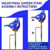 Solar Bird Garden Stake Lights - Hand Blown Glass Decorative